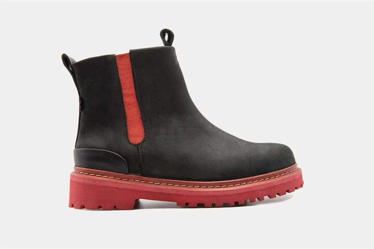 Dark red chelsea outlet boots